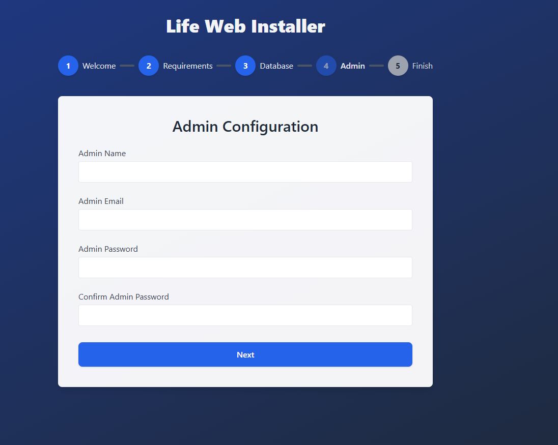 Admin configuration