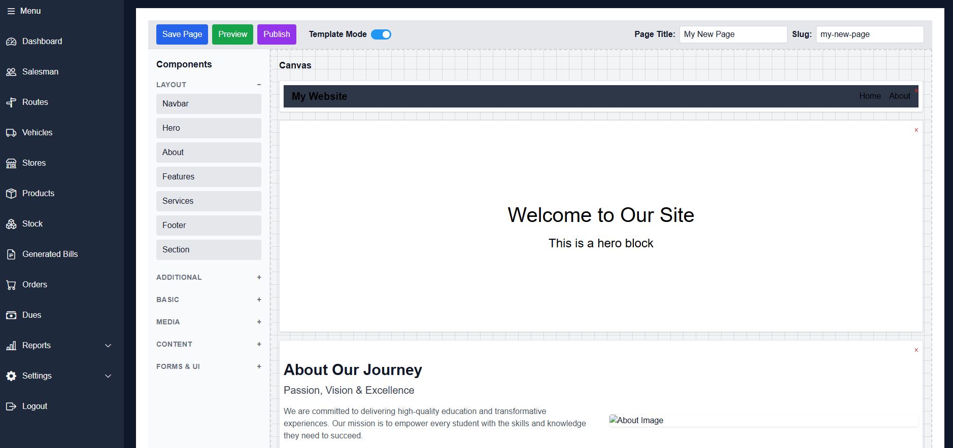 Page Builder Interface